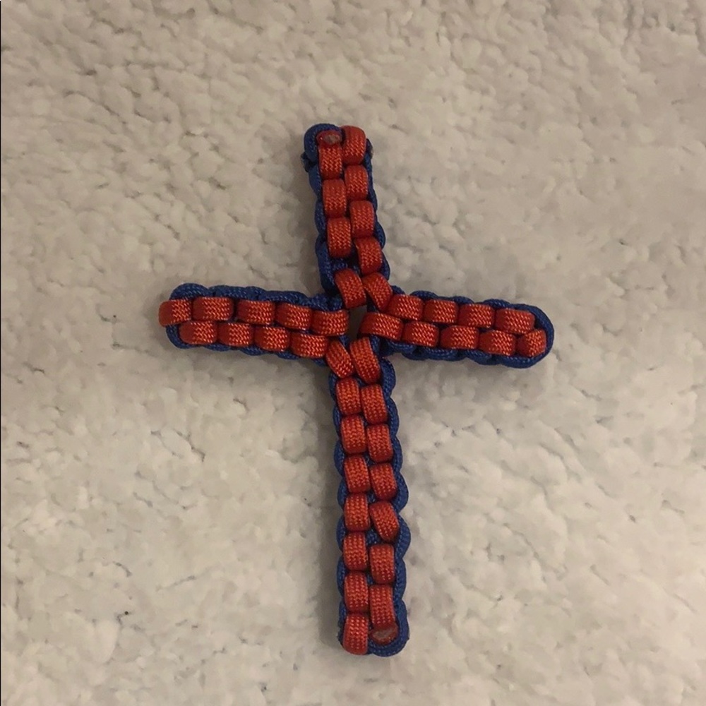 Red and blue Paracord Cross